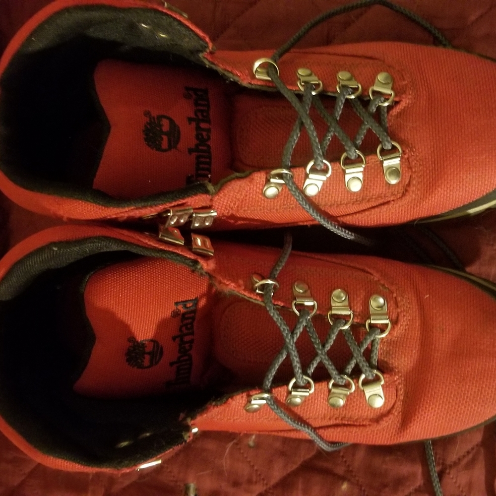 Euro Red Timberland Boots size 10